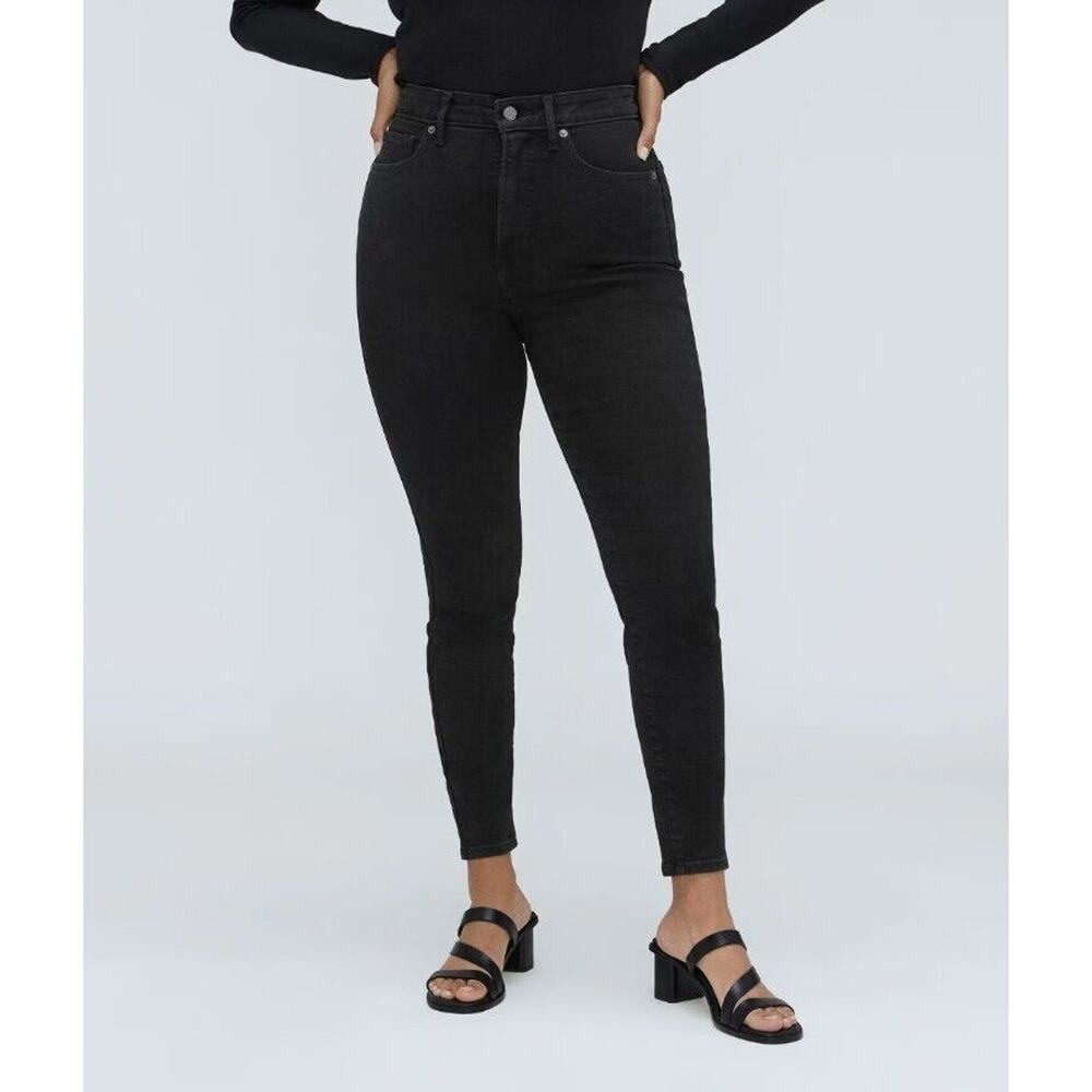 NEW Everlane Jeans 28 "The Curvy Way High Skinny CROP" Black Womens ORGANIC